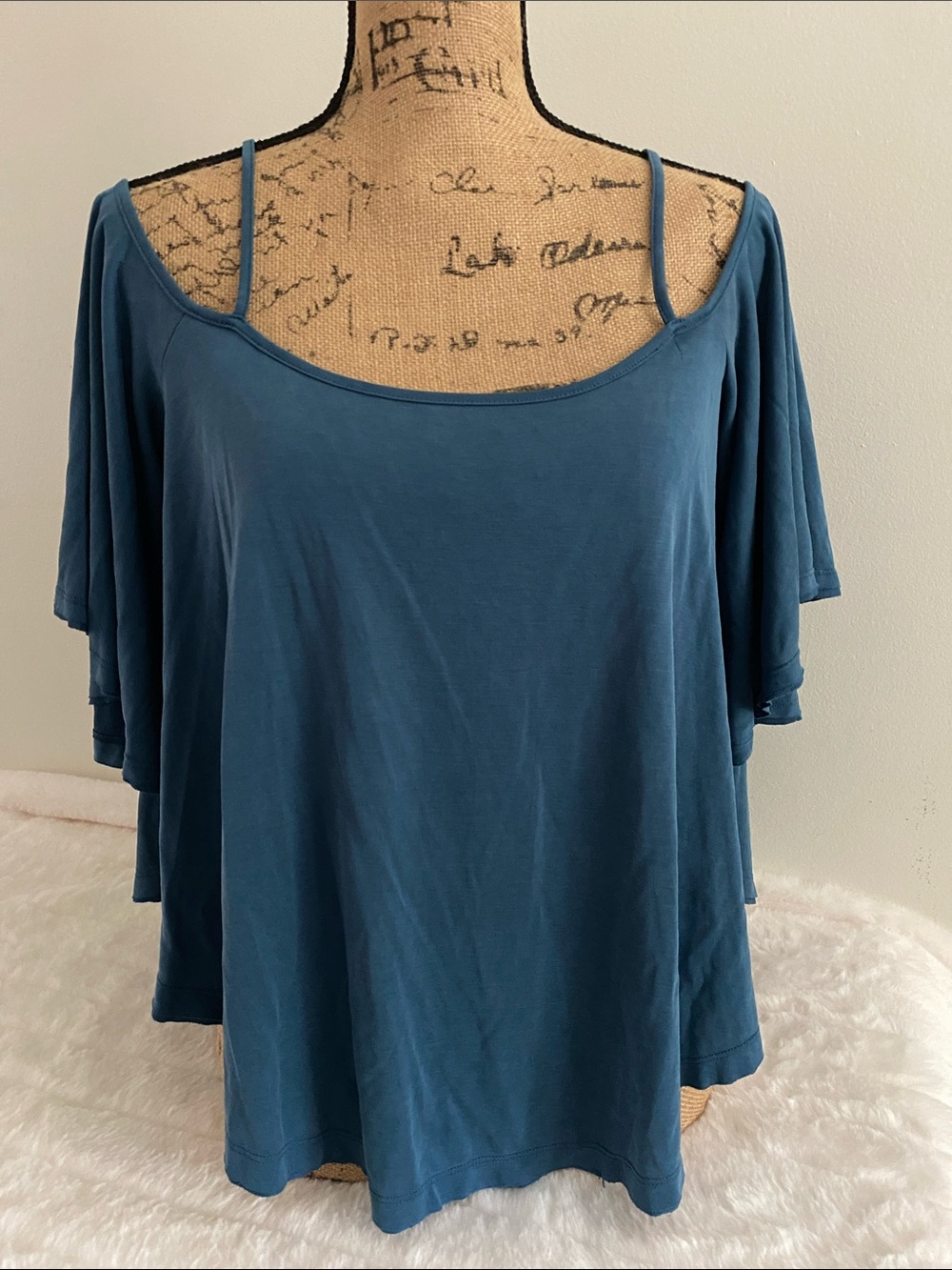 Free People Teal Blue Off-Shoulder Camisole